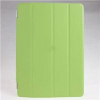 2013 fashion and new arrivied leather smart cover case for ipad air -green color