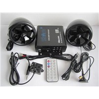 600 watt 2ch motorcycle audio system w/ 2 remotes, FM, SD, USB , Bluetooth