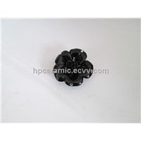 Black Glazed Ceramic Flower