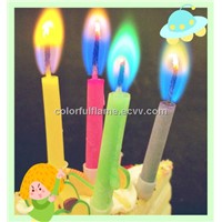 Colored flame candle
