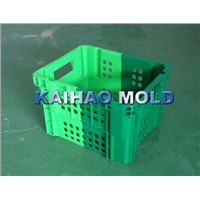Double color logistics plastic turnover crate mold
