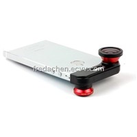 Fisheye lens+macro lens+wide angle 3 in 1 mobile phone camera lens for iphone 5