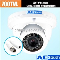 Genuine 1/3'' Sony CCD 700tvl 24leds IR indoor HD 960H Security CCTV dome camera surveillance camera