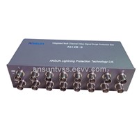 Integrated 8 channel NVR DVR video signal surge protector