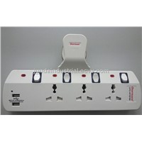 Multi socket 3 way with USB