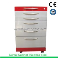 SSU-01 5 drawers stainless steel dental trolley