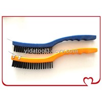 long plastic handle stainless steel wire brush