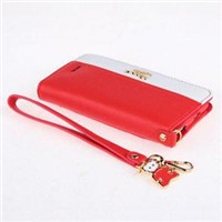 red and white  Horizontal Leather Case for iPhone 5G/5S