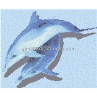 swimming pool dolphin glass mosaic tiles