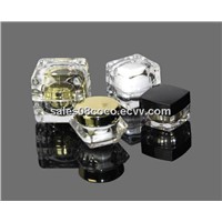 clear double -walled plastic acrylic cream jar for cosmetic container
