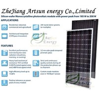 solar panel 200W,Mono solar panel,36V solar panel,on grid solar panel(SNM200M-72)