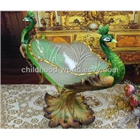Resinic Decoration Peacock Look Creative and Novel Compote