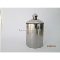 Silver Coating Ceramic Candle Jar, Candle Holder