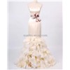 Strapless Flower Band On Waist Bouffant Tailing Wedding Dress Party Dress ZB-045