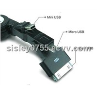 3in1 retractble charging cable for iphone blackberry samsung