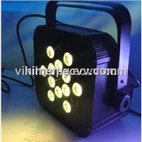 3W x 12PCS Tri-Color Slim PAR can With Battery Power and Wireless DMX  ( PF1203)