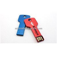 Key Shape Custom USB Flash Drive with Key Chain