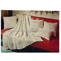 Jacquard Knitted Blanket Scarf Muffler Shawl Wool Cashmere Cotton