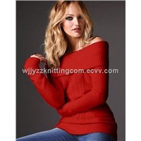 Sweater Pullover Fancy Neck Sweater Lady Women