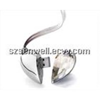 Transparent Heart Shape Jewellery USB Pendrive-J003