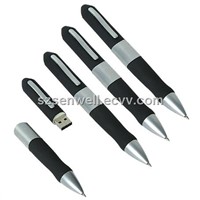 White with Black Color Pen USB Memory Drive-Pen-011