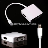 For Macbook 3 IN 1 mini dp to Thunderbolt/DVI/HDMI Supported  Pro/Macbook Air  Adapter