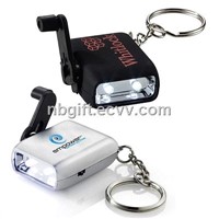 2 LED Mini Pocket Crank Light Keychain