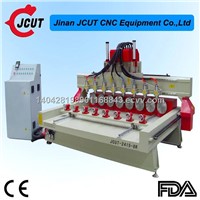 CNC Multi-head Cylindrical Material Engraving Machine for Buddha  JCUT-2415-8R