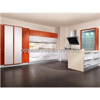 wood veneer Kitchen Cabinet OP10-L001