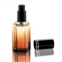 brown coating glass perfume bottle with black cap with pump