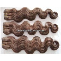 body wave brown hair weft hair extension
