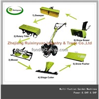 Multi-fuction Garden Machine (Road Sweeper ,Garden Tiller,Mower ,Silage Cutter,Snow Pusher &amp;amp; Blower)
