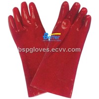 100% Cotton Interlock Lining With Red PVC Smooth Dipped Work Gloves BGPC103