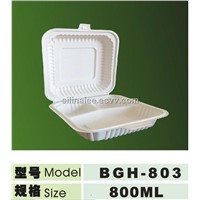 100% biodegradable corn starch lunch box 1000ml 3 compartment
