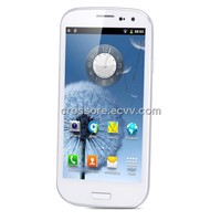 4.7 inch i9300 Android 4.0 Smart Phone with WVGA Screen Quad Band Dual SIM 1GHz (White)
