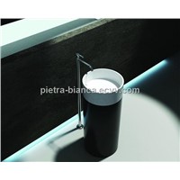 Competent Solid Surface Black Bathroom Sinks PB2173