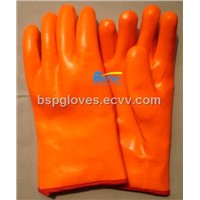 Foam and Cotton Interlock Lining With Hi-Viz Orange PVC Dipped Work Gloves BGPC503