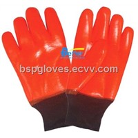 Foam and Cotton Interlock Lining With Hi-Viz PVC Fully Dipped Work Gloves BGPC501