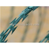 Green PVC Coated Razor Wire - Used in Protecting of Boundary