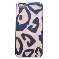 Leopard grain genuine leather case for iPhone 5
