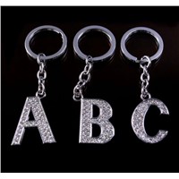Letter shape key chains with diamonds