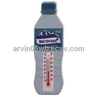 Mineral Water Bottle Design Fridge Magnet with Thermometer