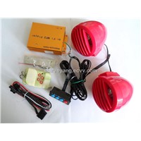 Motorcycle MP3 alarm system with red/blue/black player