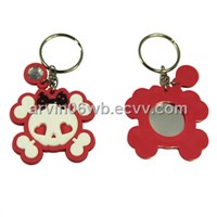Sweet Skull Design Key Chain with Mirror