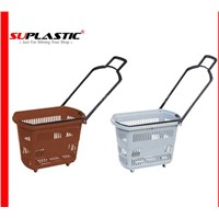 Towable Shopping Basket Trolley With Casters TL-2