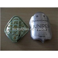 stannum label,metal badge for wine bottle,aluminum label