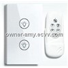 2 gang touch wall switch with RF remote, wireless remote control light switch,315/433Mhz