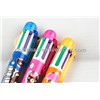 8 color push action ball pen with string/lanyard Multicolor Pen