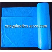 HDPE Blue Disposable  C Fold Roll pack Plastic Garbage Bag/Trash bag/Rubbish bag