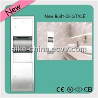 Stainless Steel Paper Dispenser and Dustbin Combination AK9580